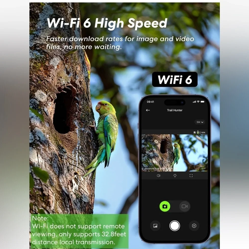 Trail Camera, Real 4K/30FPS 60MP Digital Game Wi-Fi 6 High Speed